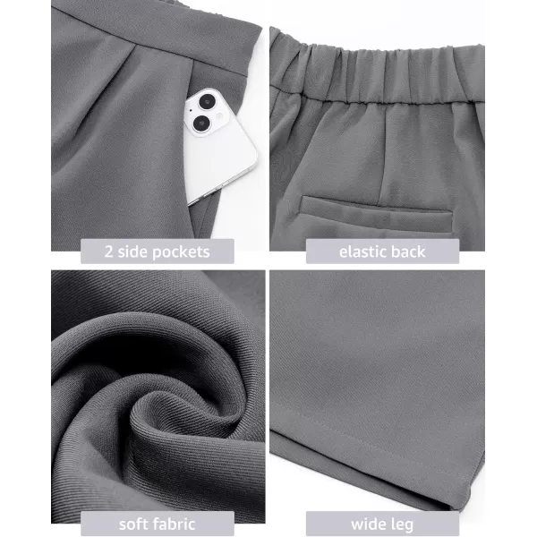 luvamia 2024 Dress Shorts for Women High Waisted Business Casual Outfits for Work Summer Pleated Short Dressy ShortsGray