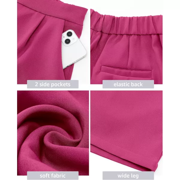 luvamia 2024 Dress Shorts for Women High Waisted Business Casual Outfits for Work Summer Pleated Short Dressy ShortsHot Pink