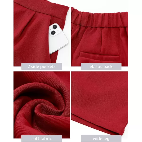 luvamia 2024 Dress Shorts for Women High Waisted Business Casual Outfits for Work Summer Pleated Short Dressy ShortsTrue Red