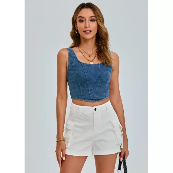 luvamia Cargo Shorts for Women Trendy High Wasited Casual Summer Stretchy Utility Cut Off Shorts with PocketsOffwhite