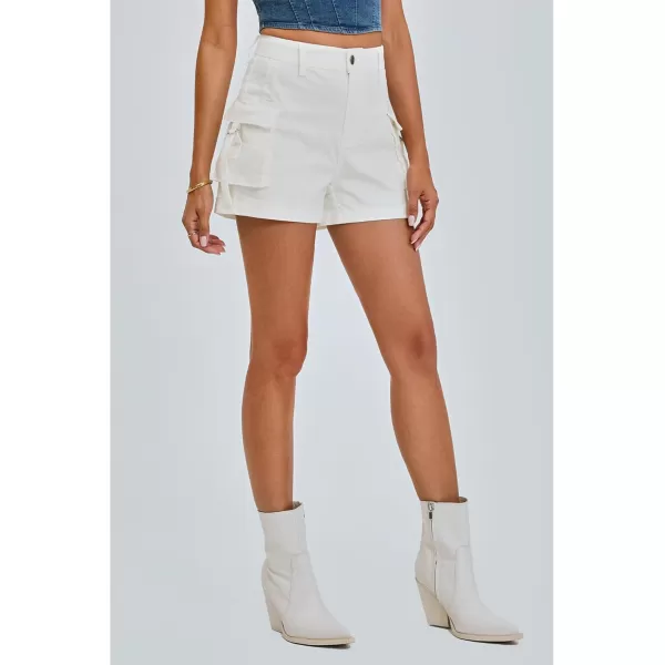 luvamia Cargo Shorts for Women Trendy High Wasited Casual Summer Stretchy Utility Cut Off Shorts with PocketsOffwhite