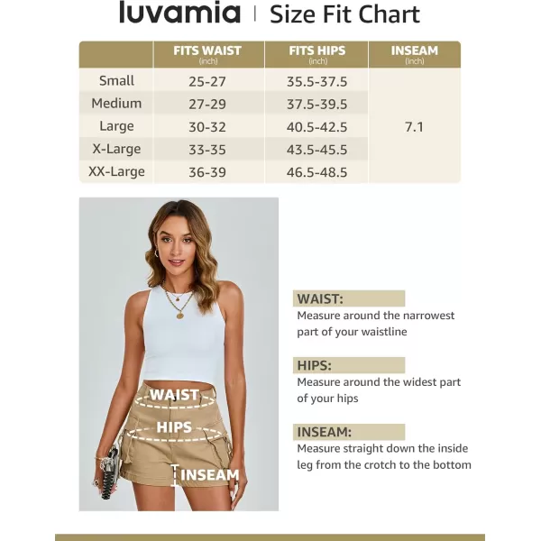 luvamia Cargo Shorts for Women Trendy High Wasited Casual Summer Stretchy Utility Cut Off Shorts with PocketsOffwhite