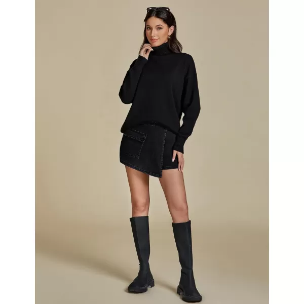 luvamia Denim Skorts for Woman Cargo Faux Wrap Jean Skort Skirts Stretchy High Waisted Skirt Shorts Country Concert WearWashed Black