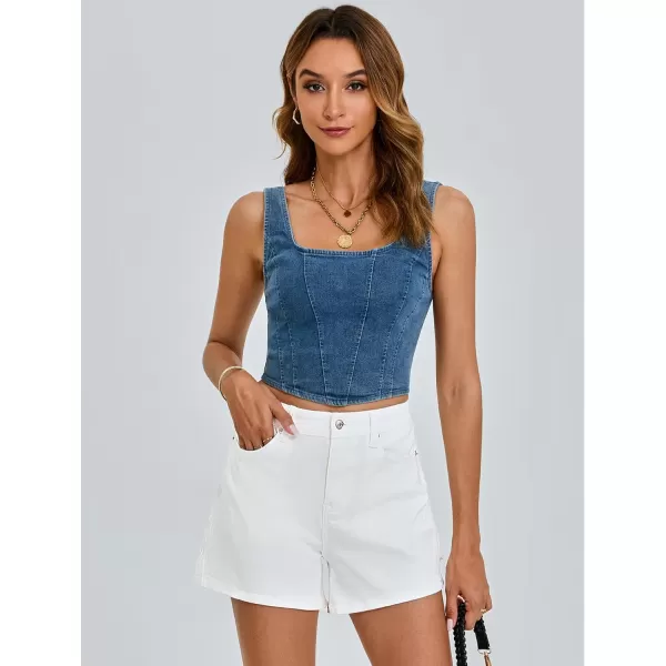 luvamia Jean Shorts for Women Trendy High Waisted Denim Shorts Carpenter Stretchy Summer Casual Mom Cut Off Jeans ShortsOffwhite