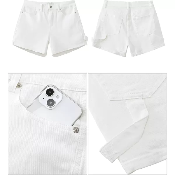 luvamia Jean Shorts for Women Trendy High Waisted Denim Shorts Carpenter Stretchy Summer Casual Mom Cut Off Jeans ShortsOffwhite