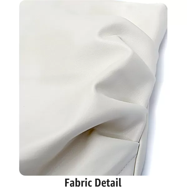 luvamia Shorts for Women Faux Leather Skorts High Waisted PU Leather Shorts Elastic Waist Ruched Wrap Skorts SkirtsAntique White