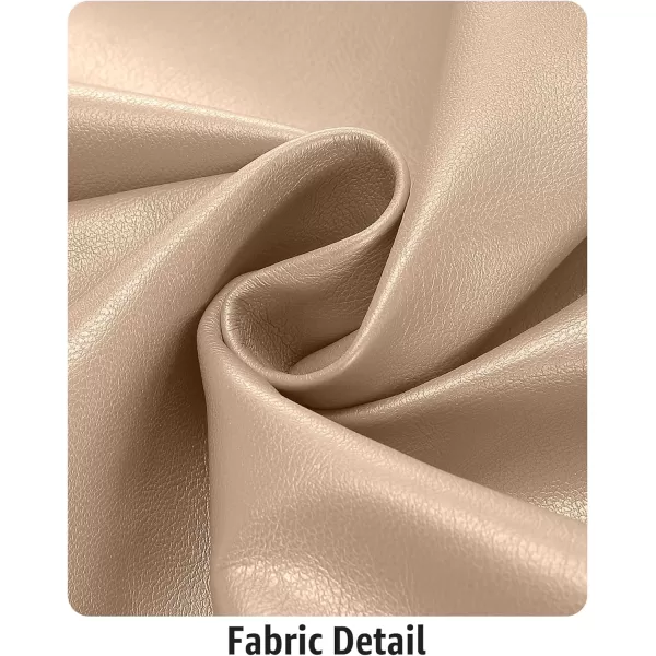 luvamia Shorts for Women Faux Leather Skorts High Waisted PU Leather Shorts Elastic Waist Ruched Wrap Skorts SkirtsBeige