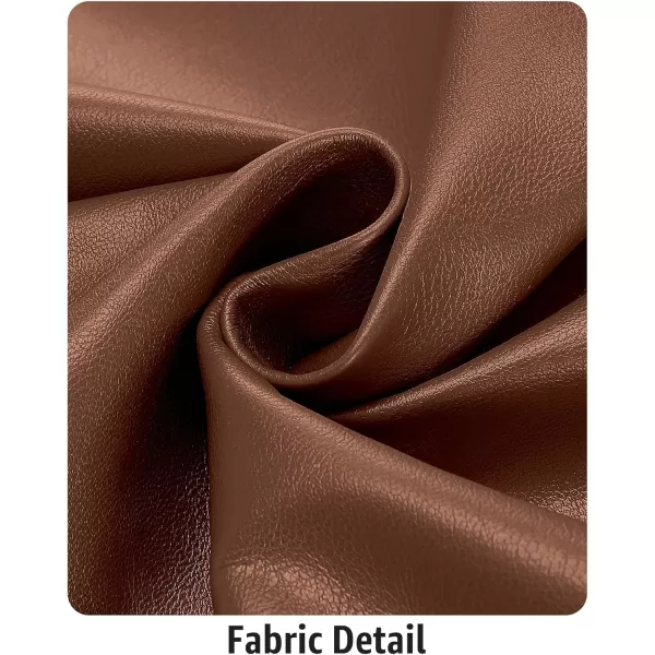 luvamia Shorts for Women Faux Leather Skorts High Waisted PU Leather Shorts Elastic Waist Ruched Wrap Skorts SkirtsRustic Brown