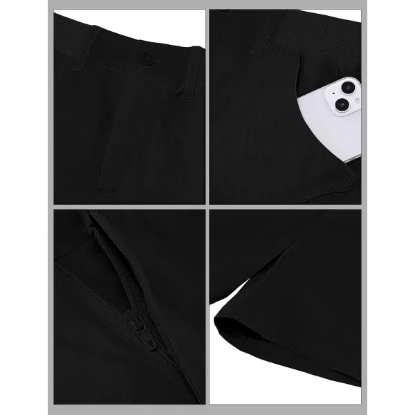 luvamia Shorts for Women Trendy Casual Summer High Waisted Chino Shorts Ribbed Elastic Waist Comfy Shorts with PocketsBlack