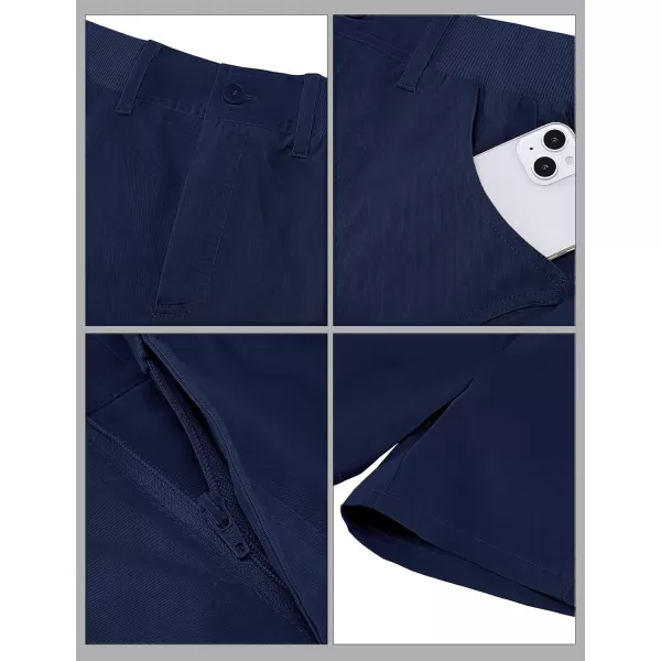 luvamia Shorts for Women Trendy Casual Summer High Waisted Chino Shorts Ribbed Elastic Waist Comfy Shorts with PocketsNavy Blue