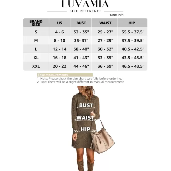 luvamia Sweater Dress for Women Cable Knit Ribbed ALine Short Fitted Pullover Sweaters Dresses Fall WinterBrown