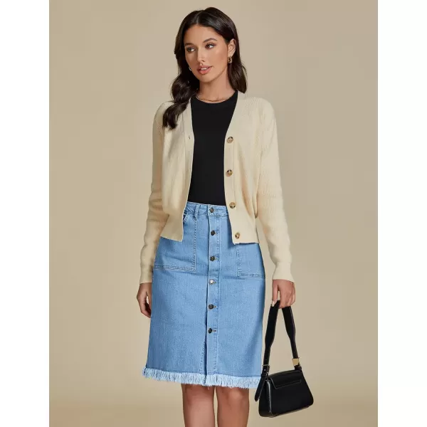 luvamia Womens Casual Mid Rise Button Down Frayed Raw Hem Denim Jean Midi SkirtOcean Aqua Blues