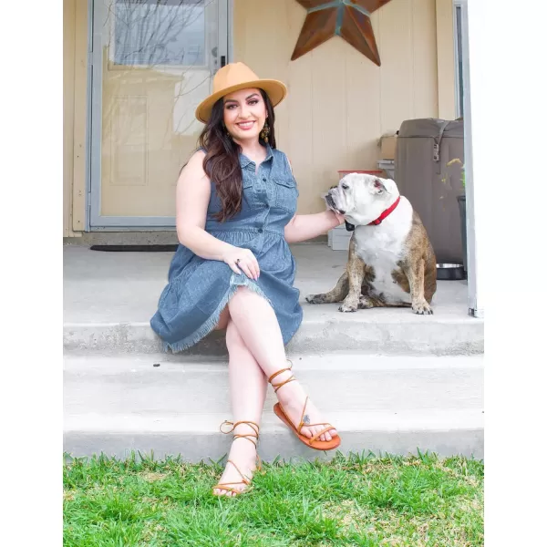 luvamia Womens Casual Summer Lapel Sleeveless Button Down Short Denim Jean DressA Azure Glow