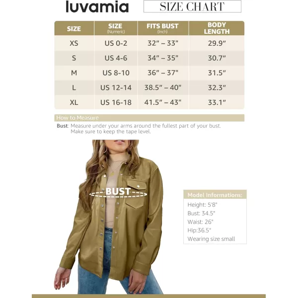 luvamia Faux Leather Jackets for Women Long Sleeve Oversized Shackets with Pocket Belted Pleather Jacket Moto Biker CoatKhaki