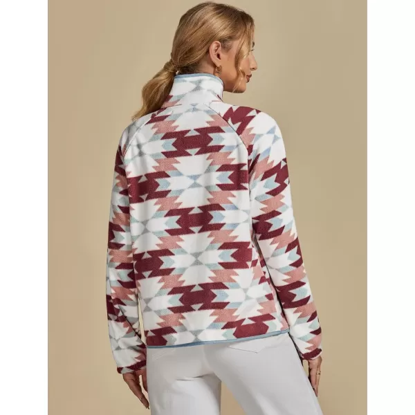 luvamia Fleece Jacket Women Winter Western Aztec Print Fall Button Down Shacket Lightweight Coat with PocketsRed  Blue