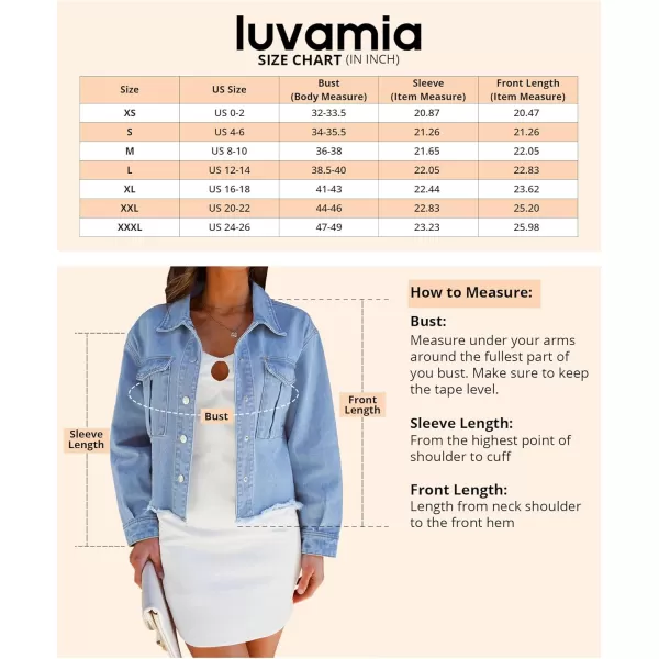 luvamia Jean Jacket Women Trendy Oversized Denim Jacket Raw Hem Long Sleeves Fashion Casual Jackets Shacket with PocketsDaylight Blue