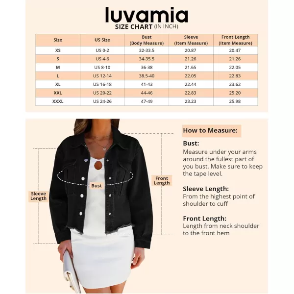 luvamia Jean Jacket Women Trendy Oversized Denim Jacket Raw Hem Long Sleeves Fashion Casual Jackets Shacket with PocketsWashed Black