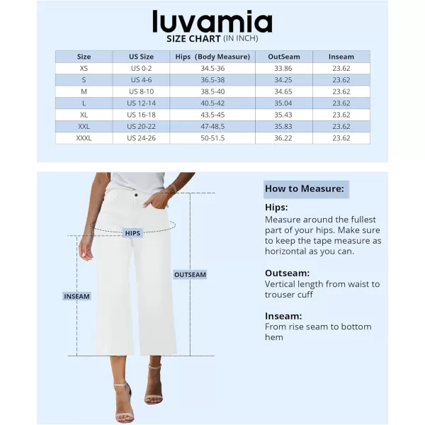 luvamia Wide Leg Capris Jeans for Women Trendy High Waisted Jean Capris Raw Hem Stretchy Denim Capri Cropped PantsBrilliant White