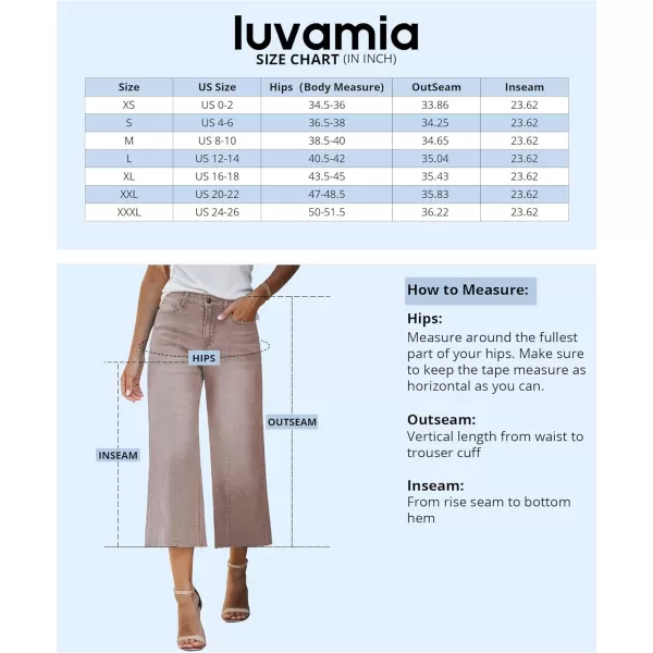 luvamia Wide Leg Capris Jeans for Women Trendy High Waisted Jean Capris Raw Hem Stretchy Denim Capri Cropped PantsPecan Brown