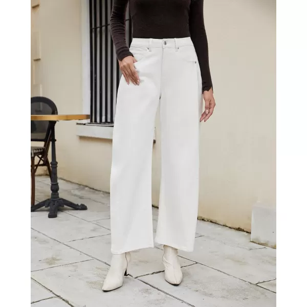 imageluvamia Barrel Jeans for Women High Waisted Trendy Baggy Stretch Denim Side Seamed Trouser Jeans Loose Fit Jean PantsCream White