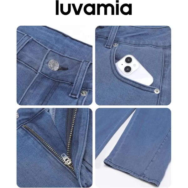 imageluvamia Barrel Jeans for Women High Waisted Trendy Baggy Stretch Denim Side Seamed Trouser Jeans Loose Fit Jean PantsSeaside Blue