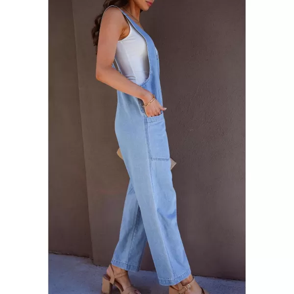 imageluvamia Jean Overalls for Women Sleeveless Denim Jumpsuit Casual Baggy Overall Jumpsuits Loose Fit Jumpers with PocketsBlue Breeze