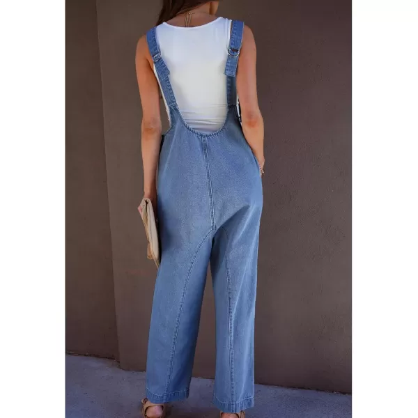 imageluvamia Jean Overalls for Women Sleeveless Denim Jumpsuit Casual Baggy Overall Jumpsuits Loose Fit Jumpers with PocketsMedium Blue