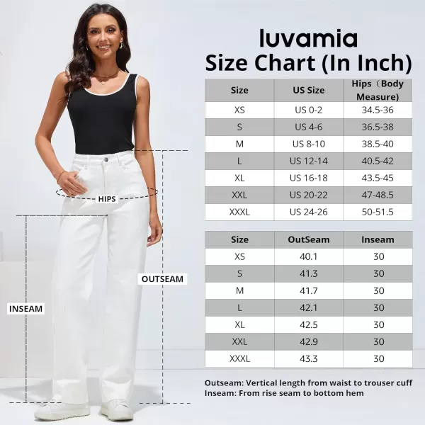 imageluvamia Wide Leg Jeans for Women Trendy High Waist Straight Leg Baggy Jeans Stretchy Denim Pants Trouser JeansIvory White