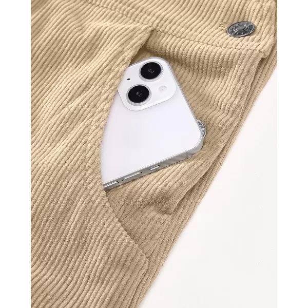 imageluvamia Corduroy Overalls for Women Bib Straight Leg Baggy Carpenter Adjustable Strap Fall Jumpsuit Overalls with PocketBeige