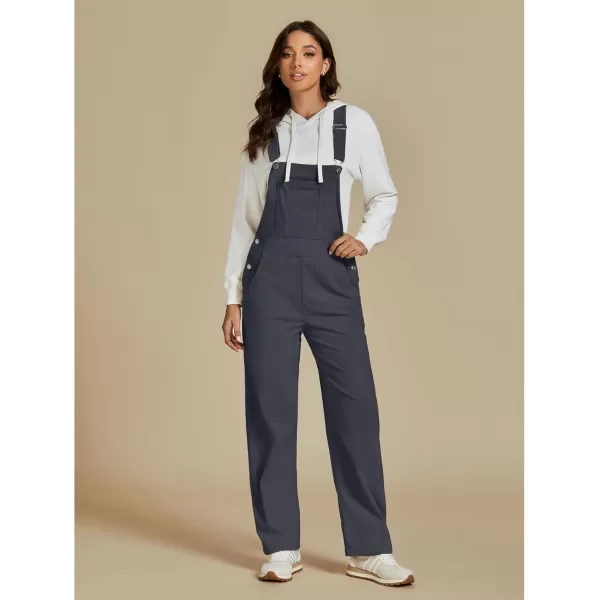 imageluvamia Corduroy Overalls for Women Bib Straight Leg Baggy Carpenter Adjustable Strap Fall Jumpsuit Overalls with PocketCharcoal