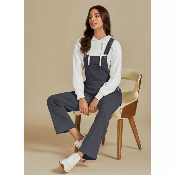 imageluvamia Corduroy Overalls for Women Bib Straight Leg Baggy Carpenter Adjustable Strap Fall Jumpsuit Overalls with PocketCharcoal