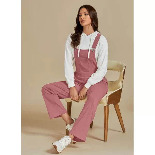 imageluvamia Corduroy Overalls for Women Bib Straight Leg Baggy Carpenter Adjustable Strap Fall Jumpsuit Overalls with PocketDusty Rose