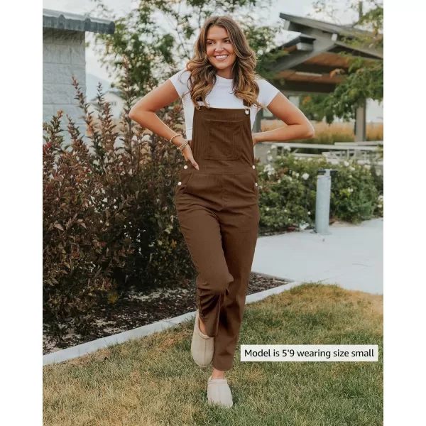 imageluvamia Corduroy Overalls for Women Bib Straight Leg Baggy Carpenter Adjustable Strap Fall Jumpsuit Overalls with PocketFriar Brown