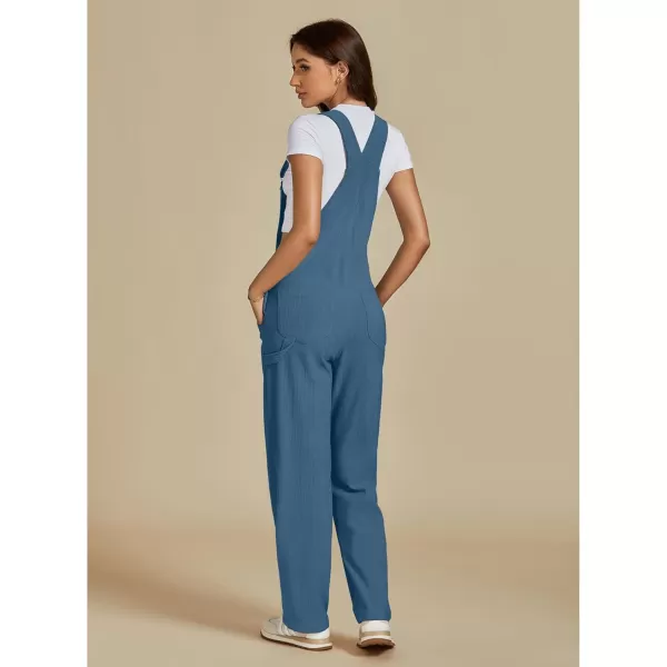 imageluvamia Corduroy Overalls for Women Bib Straight Leg Baggy Carpenter Adjustable Strap Fall Jumpsuit Overalls with PocketMoroccan Blue