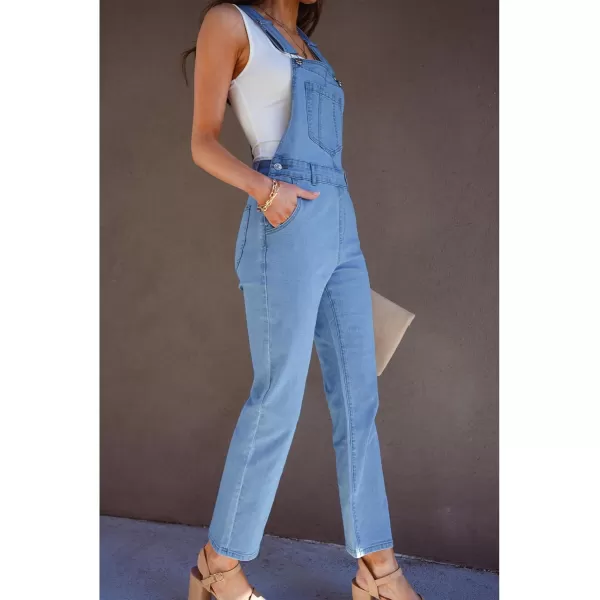 imageluvamia Jean Overalls for Women Fashion Bootcut Stretchy Denim Jumpsuit Casual Adjustable Straps Bib Overalls DungareesBright Blue