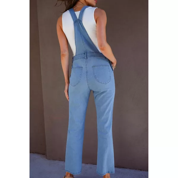 imageluvamia Jean Overalls for Women Fashion Bootcut Stretchy Denim Jumpsuit Casual Adjustable Straps Bib Overalls DungareesBright Blue