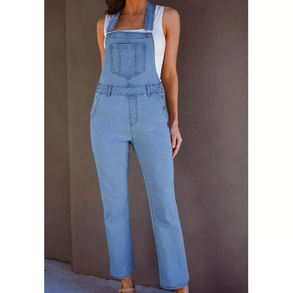 imageluvamia Jean Overalls for Women Fashion Bootcut Stretchy Denim Jumpsuit Casual Adjustable Straps Bib Overalls DungareesBright Blue