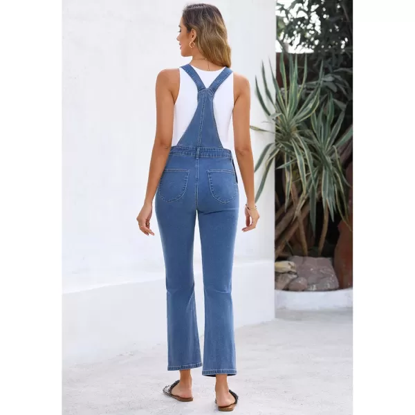 imageluvamia Jean Overalls for Women Fashion Bootcut Stretchy Denim Jumpsuit Casual Adjustable Straps Bib Overalls DungareesLapis Blue