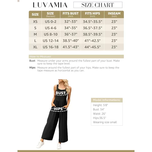 imageluvamia Jumpsuits for Women Casual Loose Wide Leg Boho Overall Jumpsuit Baggy Summer Outfits with Pockets Bib OverallsBlack New