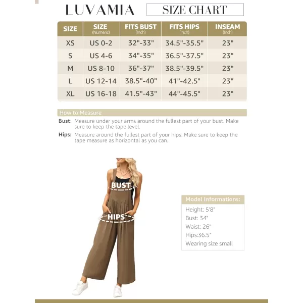 imageluvamia Jumpsuits for Women Casual Loose Wide Leg Boho Overall Jumpsuit Baggy Summer Outfits with Pockets Bib OverallsRubber Brown