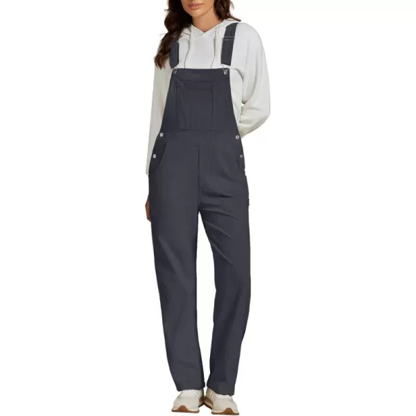 imageluvamia Corduroy Overalls for Women Bib Straight Leg Baggy Carpenter Adjustable Strap Fall Jumpsuit Overalls with PocketCharcoal