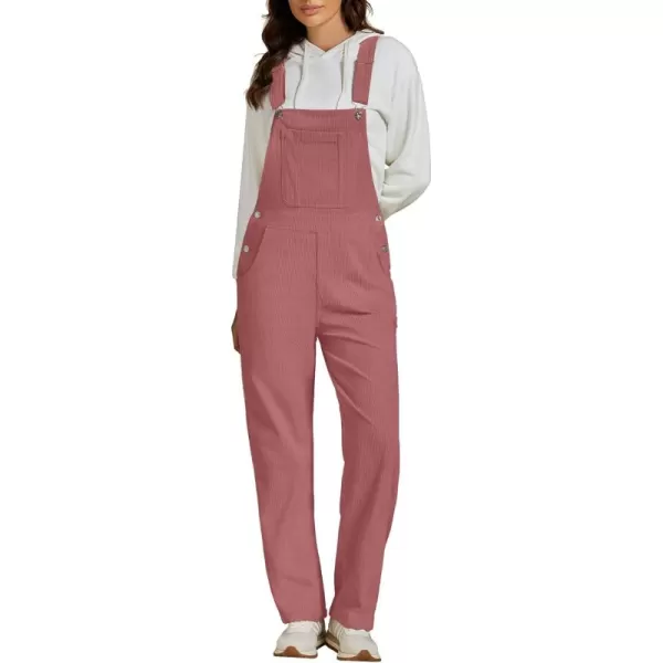 imageluvamia Corduroy Overalls for Women Bib Straight Leg Baggy Carpenter Adjustable Strap Fall Jumpsuit Overalls with PocketDusty Rose