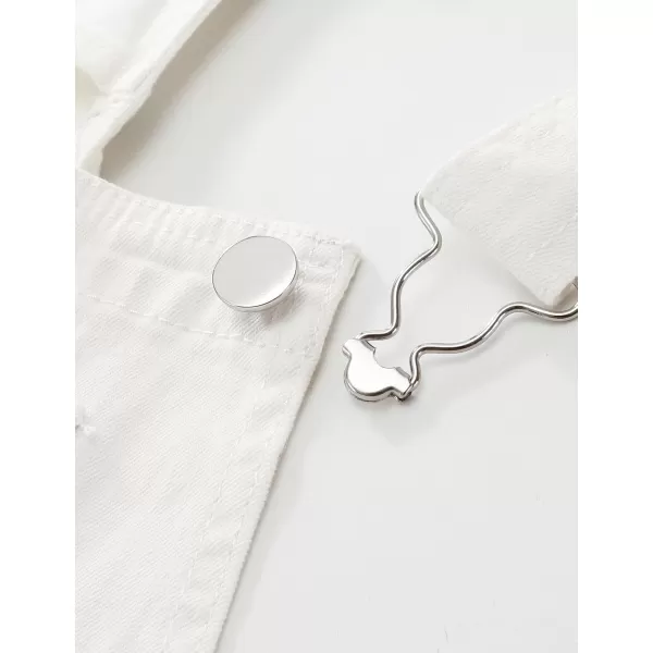 imageluvamia Cargo Jean Overalls for Women Wide Leg Bib Utility Stretchy Denim Jumpsuit Overall Loose 90s TrendyWhite