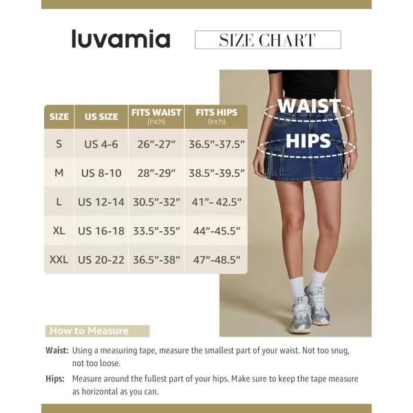 imageluvamia Jean Skirts for Women Denim Stretchy Cargo High Waisted Trendy Y2K Mini Skirt with Utility PocketsClassic Blue