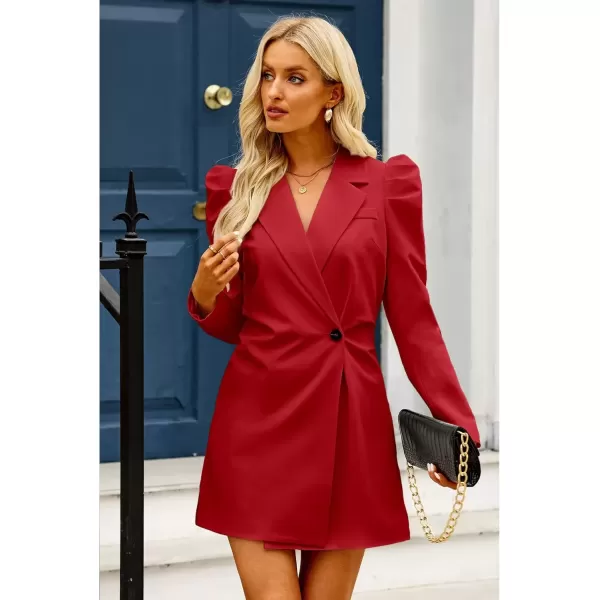 imageluvamia 2023 Blazer Dress for Women Business Casual Outfits for Work Puff Sleeves Blazers Jackets Fashion Dressy