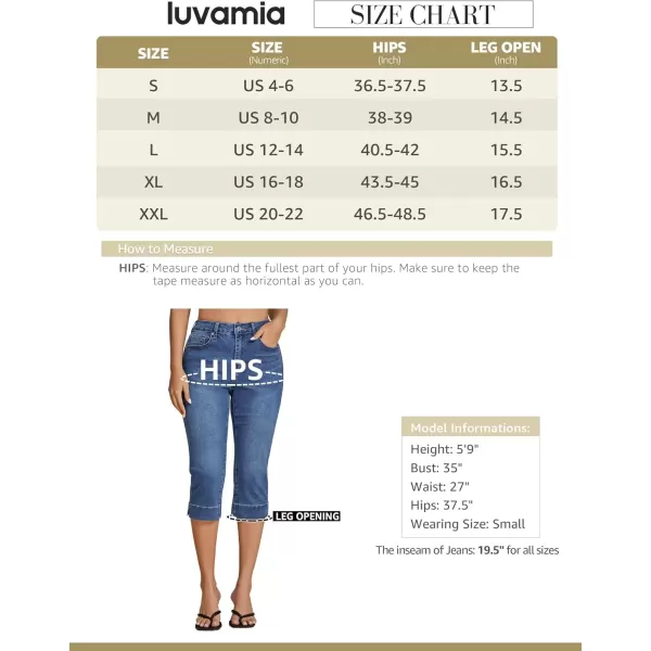 imageluvamia Capri Jeans for Women Trendy High Waisted Slim Split Hem Stretch Denim Jean Capris Cropped Pants Casual SummerClassic Blue