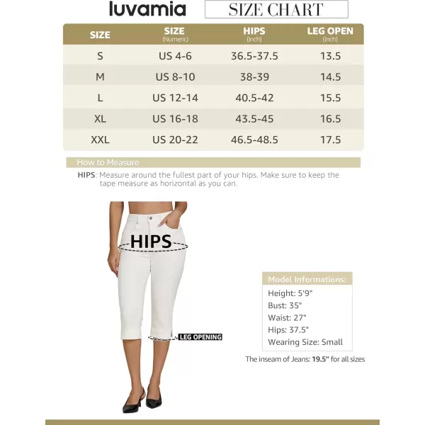 imageluvamia Capri Jeans for Women Trendy High Waisted Slim Split Hem Stretch Denim Jean Capris Cropped Pants Casual SummerCream White