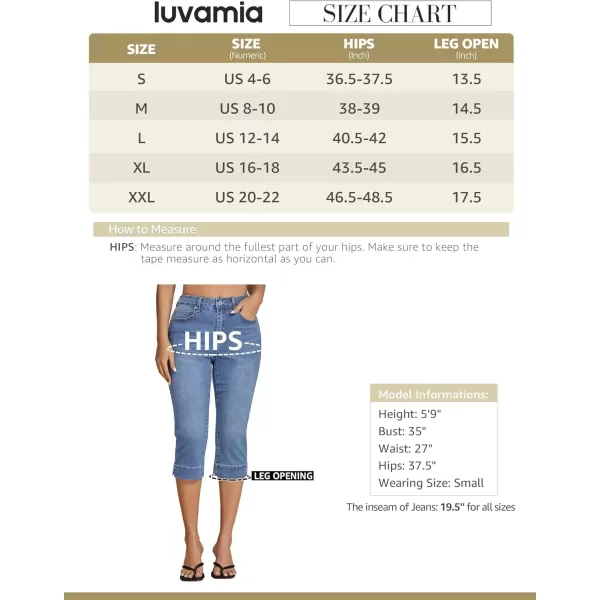 imageluvamia Capri Jeans for Women Trendy High Waisted Slim Split Hem Stretch Denim Jean Capris Cropped Pants Casual SummerRoadknight Blue