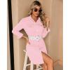 imageluvamia Denim Dress for Women 2024 Jean Spring Dressescowgirl Western Casual Long Sleeve Button Down Dress with PocketsBaby Pink