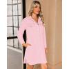 imageluvamia Denim Dress for Women 2024 Jean Spring Dressescowgirl Western Casual Long Sleeve Button Down Dress with PocketsBaby Pink